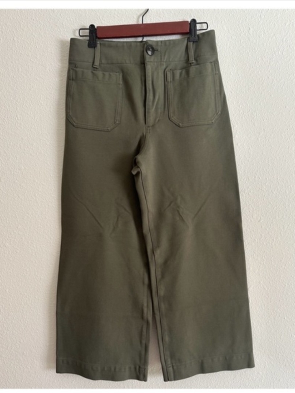 Anthropologie Maeve Colette Olive Ponte Fabric Pants